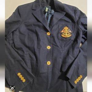 Lauren Ralph Lauren Navy Nautical Blazer